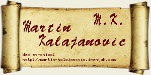 Martin Kalajanović vizit kartica